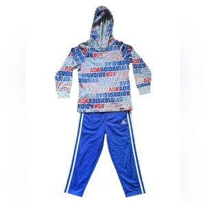Adidas Blue gray and White Athletic Set 4T